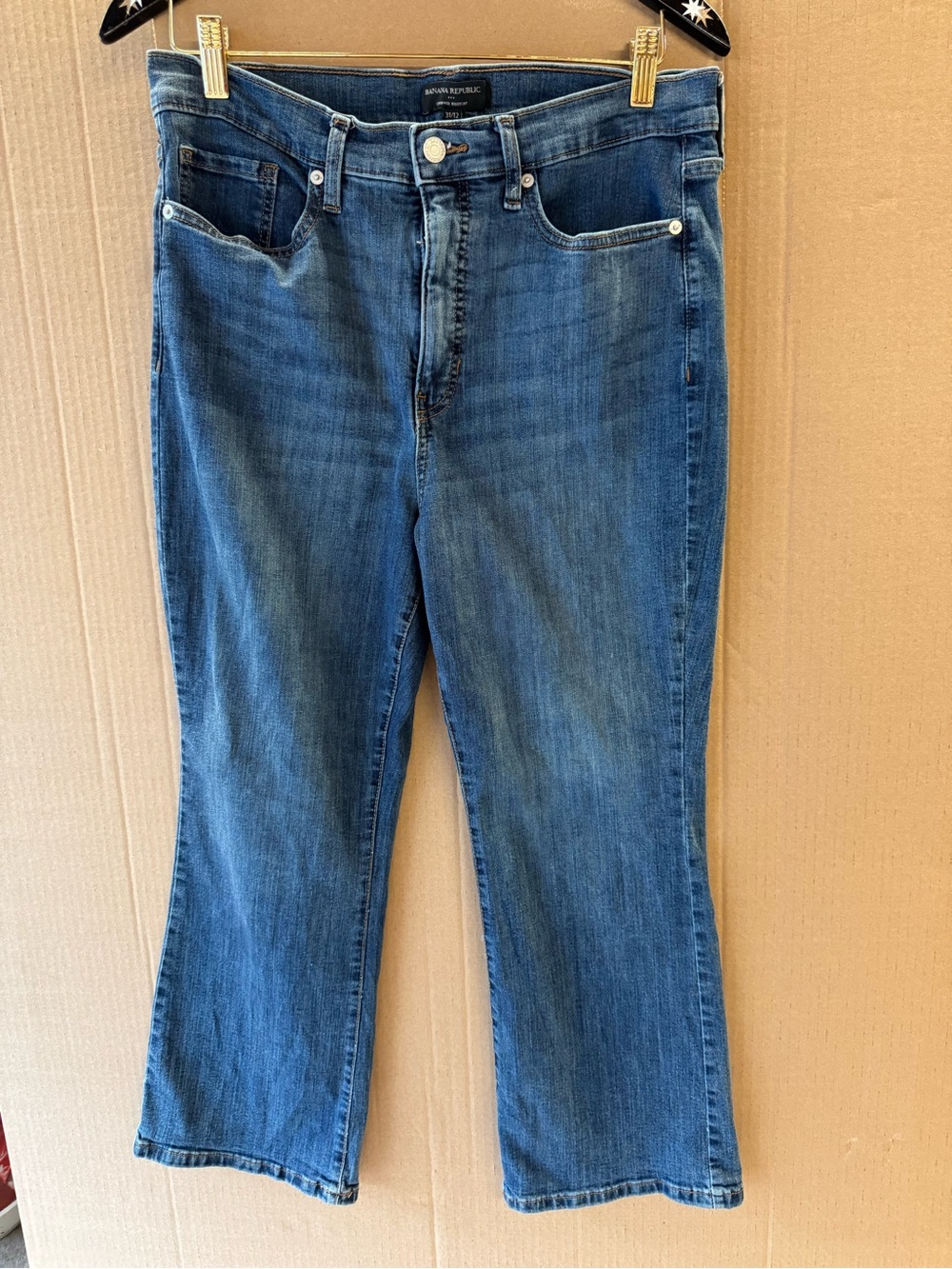 Banana Republic Mid-Rise Bootcut Jeans in Medium Blue